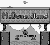 McDonaldland title screen for GameBoy